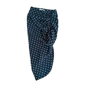 Veronica Beard Black Polka Dot Ruched Skirt, Size 6
